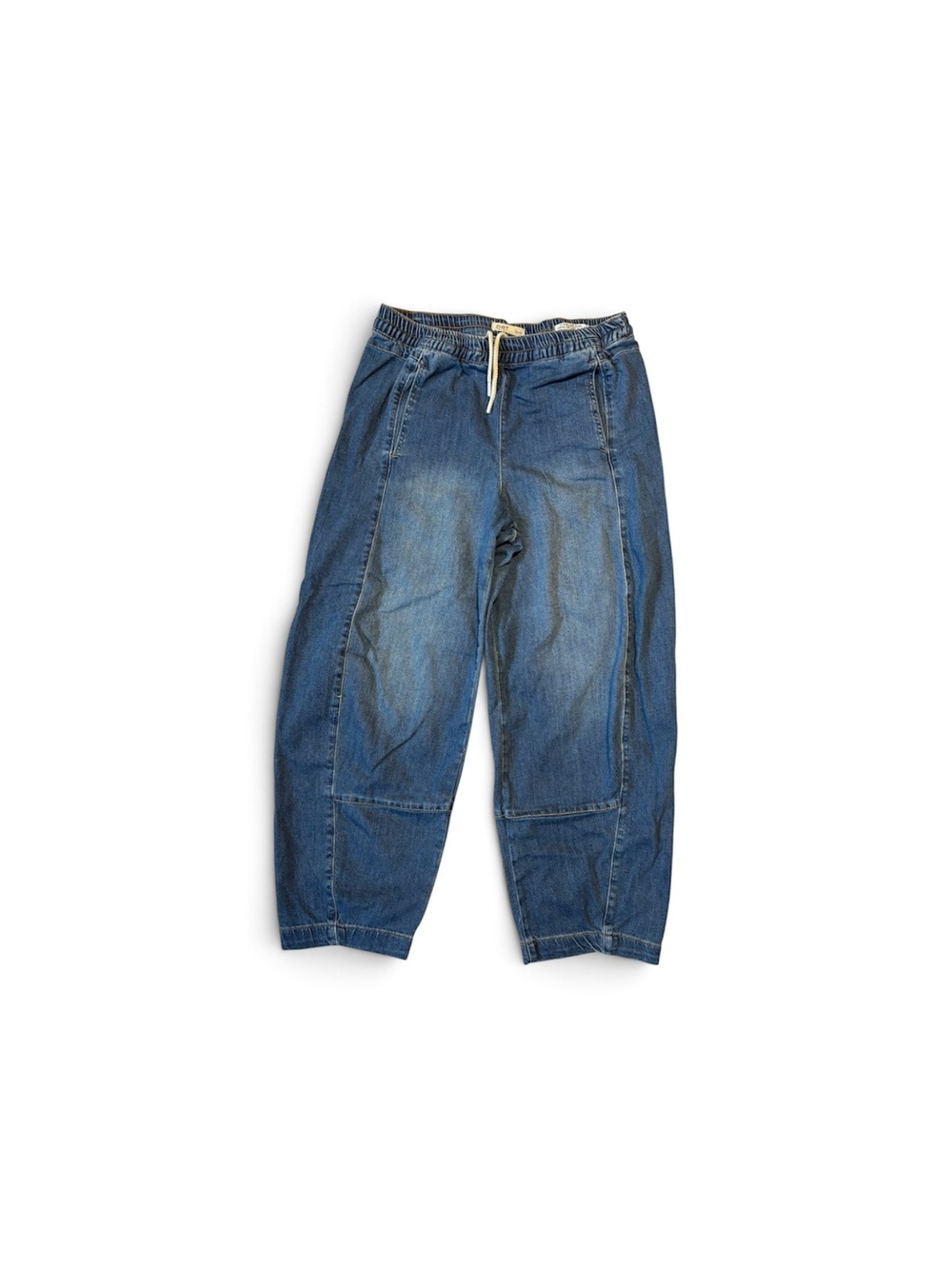 Oat New York Barrel Leg Blue Drawstring Jeans